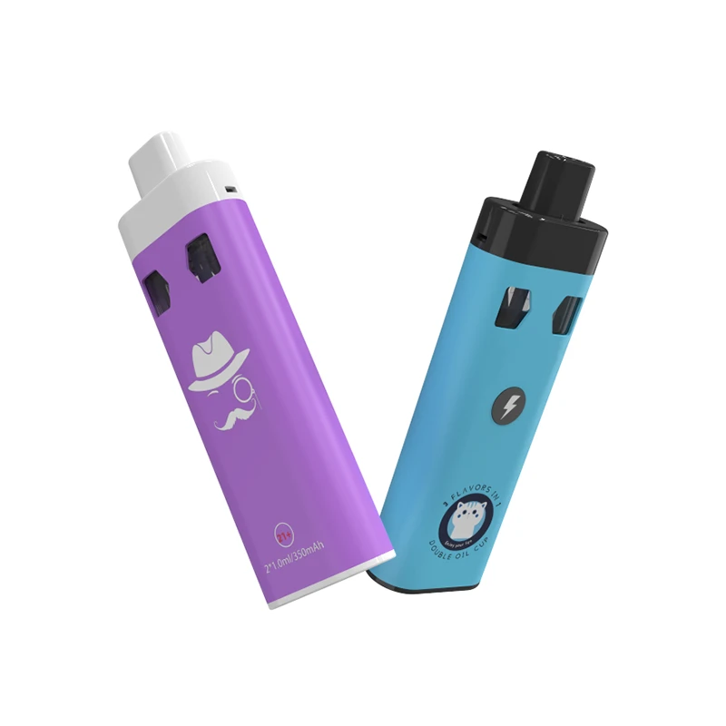 1+1ML CBD 2in1 Dual Chamber Empty Disposable Vape Pen Manufacturer For D9 THC HHC Distillate Live Resin Thick Oil